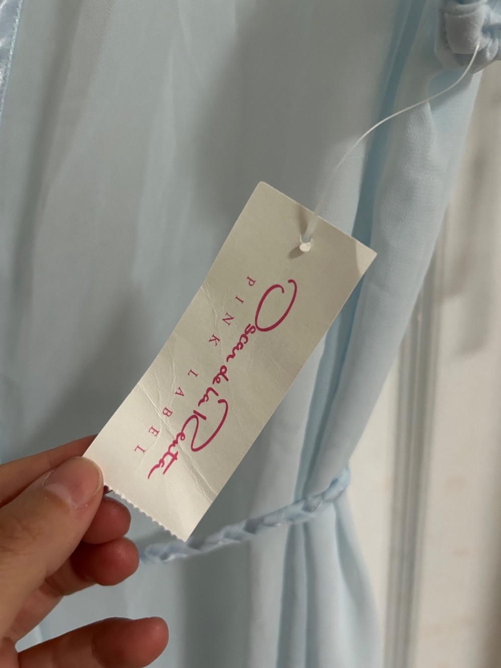 Oscar de la Renta Pink Label Sheer Blue Robe - Picture 4 of 7